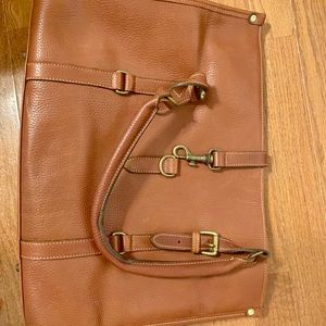 Levenger leather tote bag